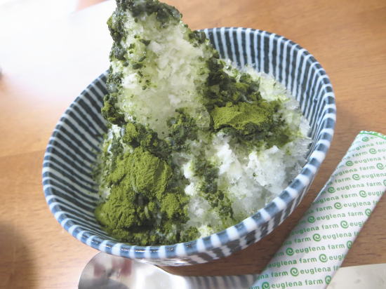 ユーグレナ・ファームの緑汁でかき氷