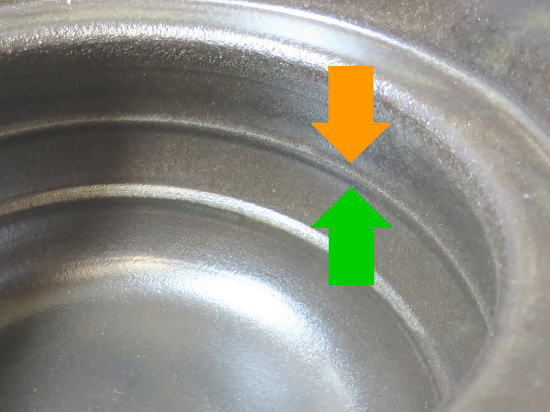 炊飯用土鍋の水加減のライン