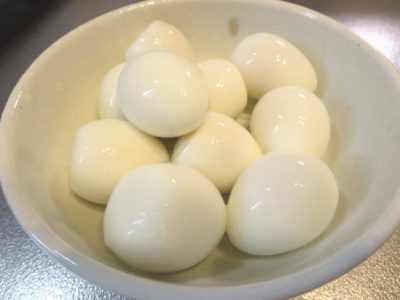 うずらの卵のゆで卵 簡単にきれいに剥く方法