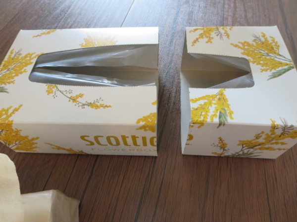 スコッティのティシューBOXをカット